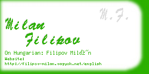 milan filipov business card